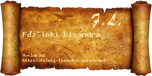 Füleki Lizandra névjegykártya